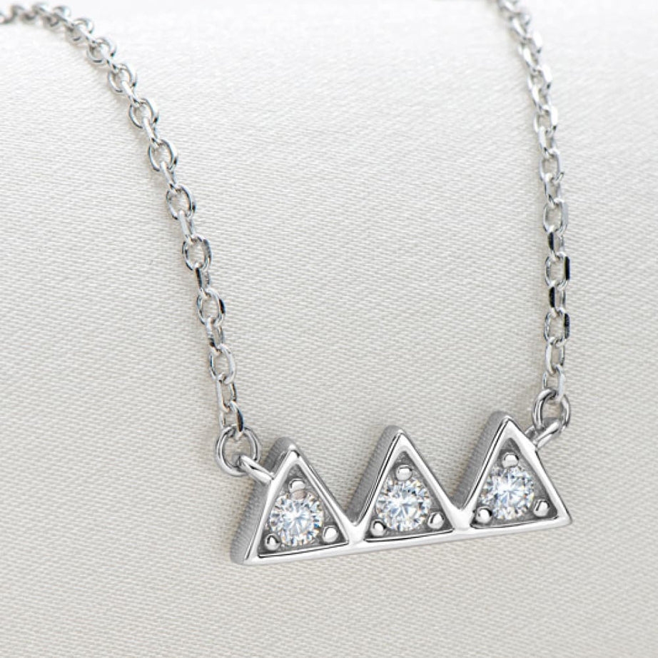 Moissanite Triangle Platinum-Plated Necklace