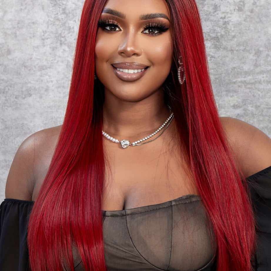 13*2" Lace Front Wigs Synthetic Straight 26" 150% Density