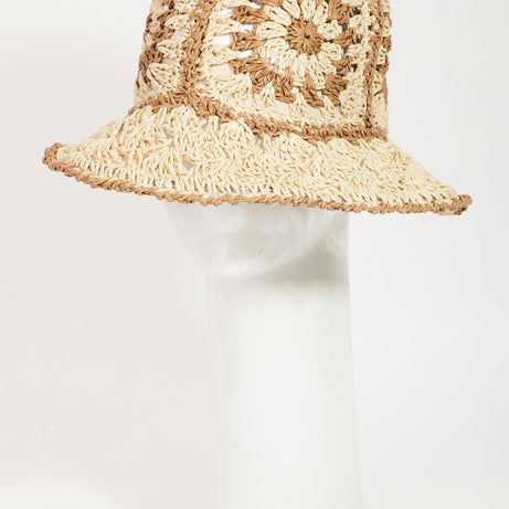 Fame Contrast Geometric Wide Brim Hat