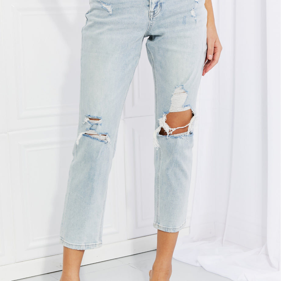 Vervet by Flying Monkey Stand Out Full Size Distressed Cropped Jeans