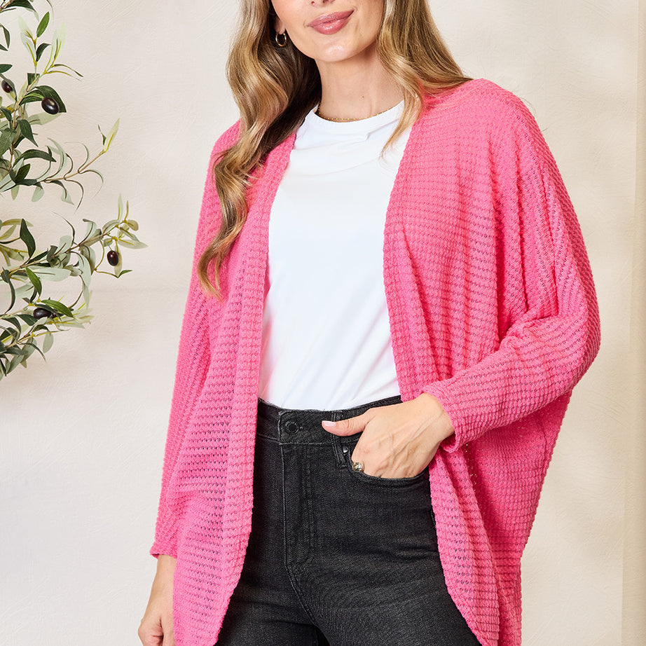 Heimish Full Size Open Front Long Sleeve Cardigan