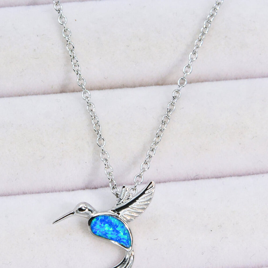 Opal Bird 925 Sterling Silver Necklace