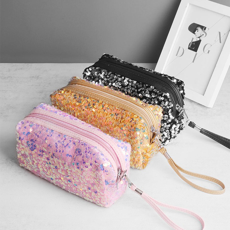 Zenana Colorful Shine Cosmetic Sequin Design Bag