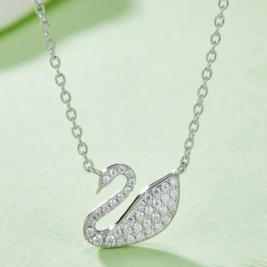 Moissanite Swan 925 Sterling Silver Necklace