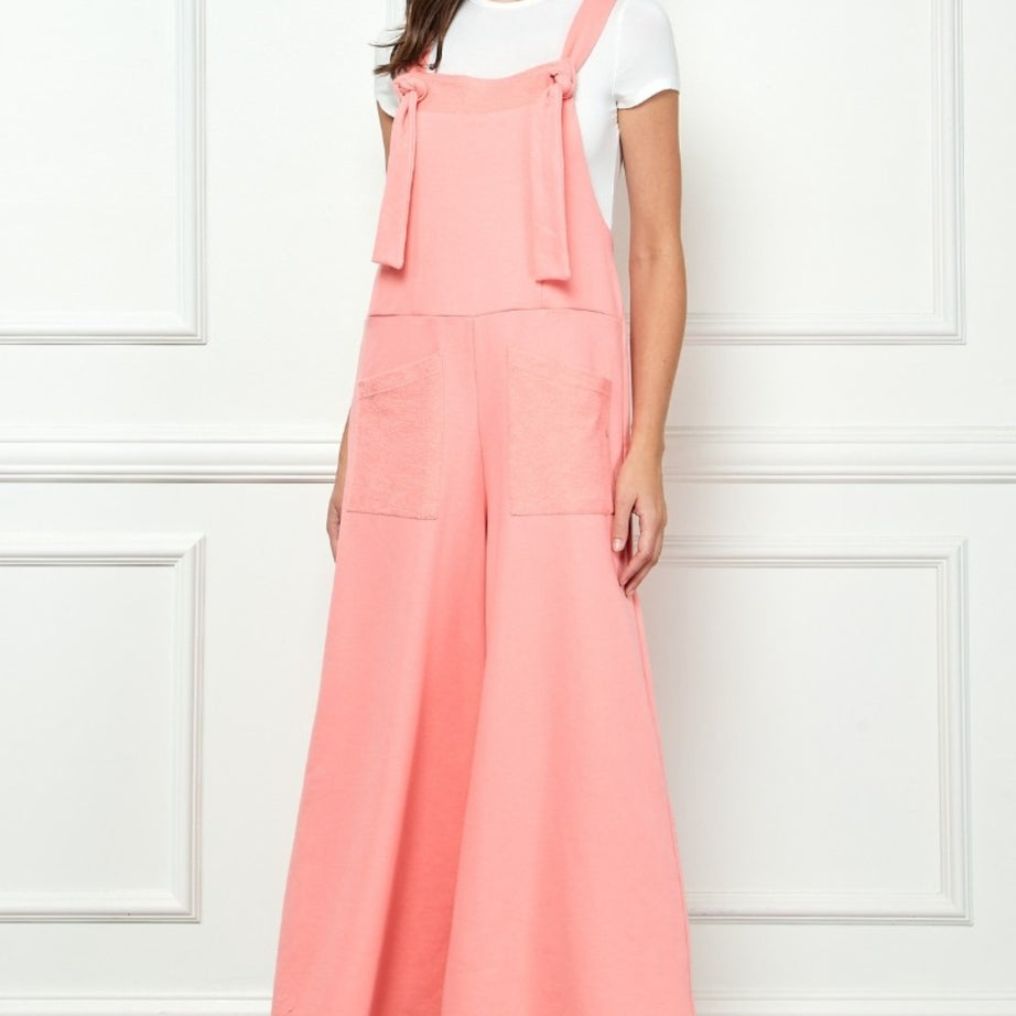 Veveret Wide Strap French Terry Overalls