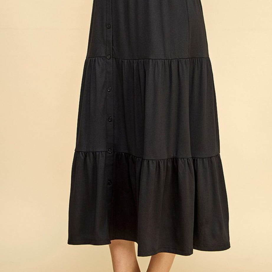 Faith Apparel Tiered Midi Skirt