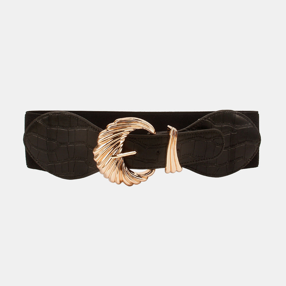 Shell Alloy Buckle Elastic Belt