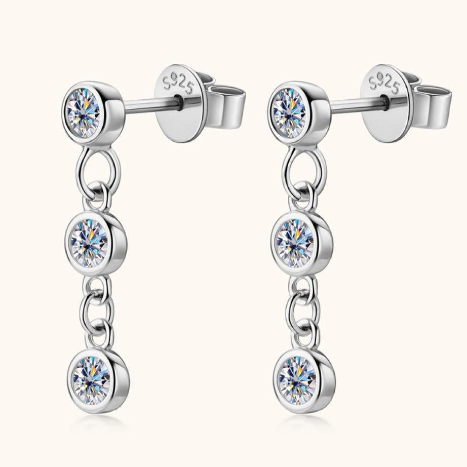 Moissanite 925 Sterling Silver Drop Earrings