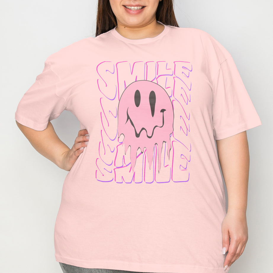 Simply Love Full Size Smile-Face Graphic T-Shirt