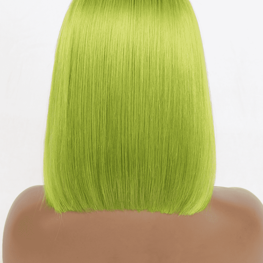 12" 140g Lace Front Wigs Human Hair in Lime 150% Density