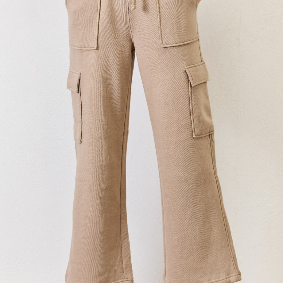 RISEN High Waist Cargo Wide Leg Pants