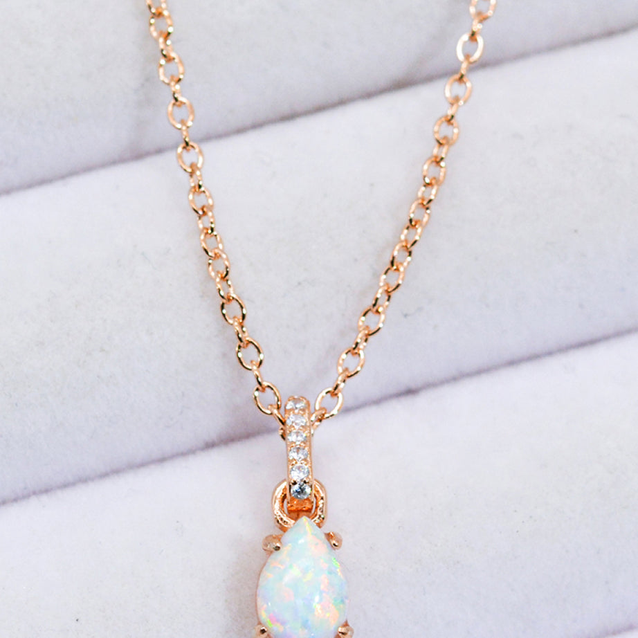 Opal Pendant 925 Sterling Silver Chain-Link Necklace