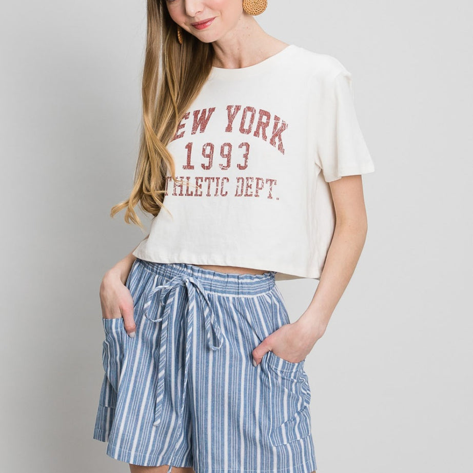 Cotton Bleu by Nu Label Yarn Dye Striped Shorts