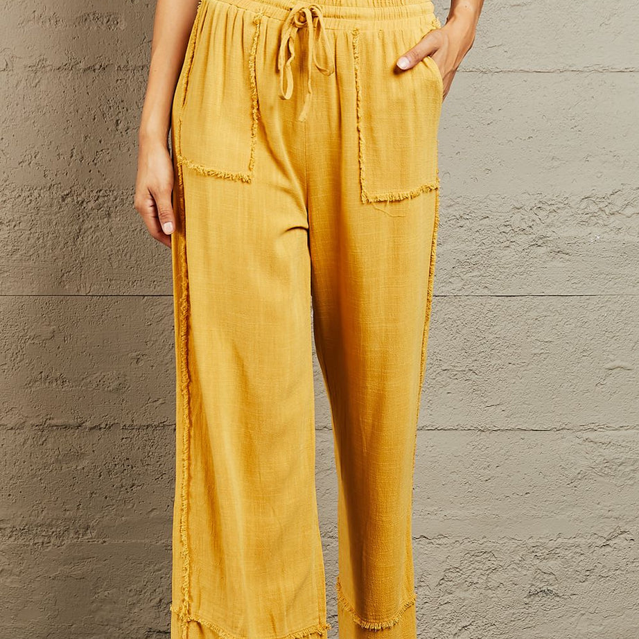 HEYSON Love Me Full Size Mineral Wash Wide Leg Pants