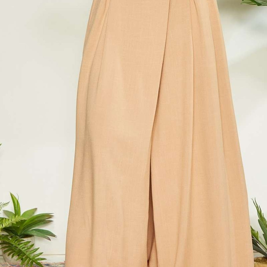 Mittoshop Wrap Pleating Detail Wide Leg Pants