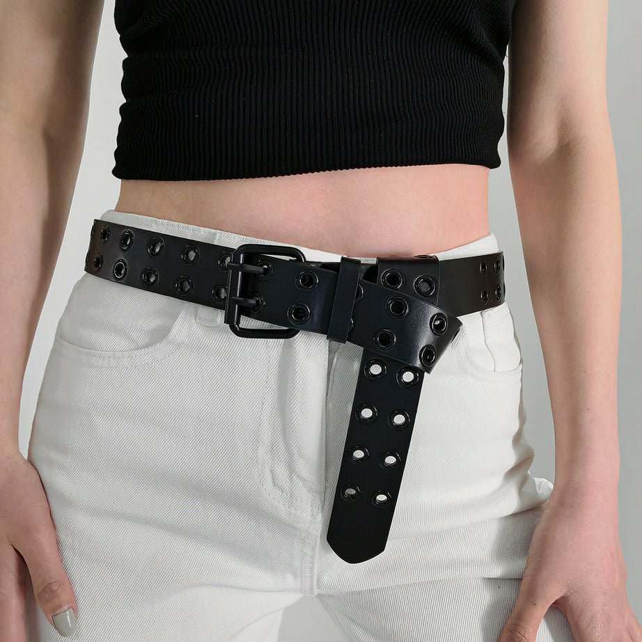 Grommet PU Leather Belt