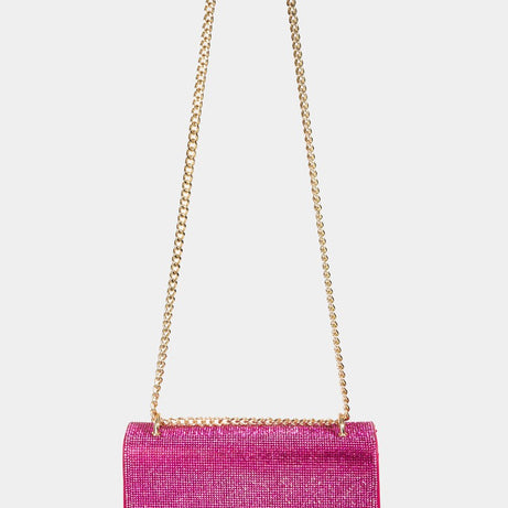 Fame Rhinestone Studded Rectangle Crossbody Bag