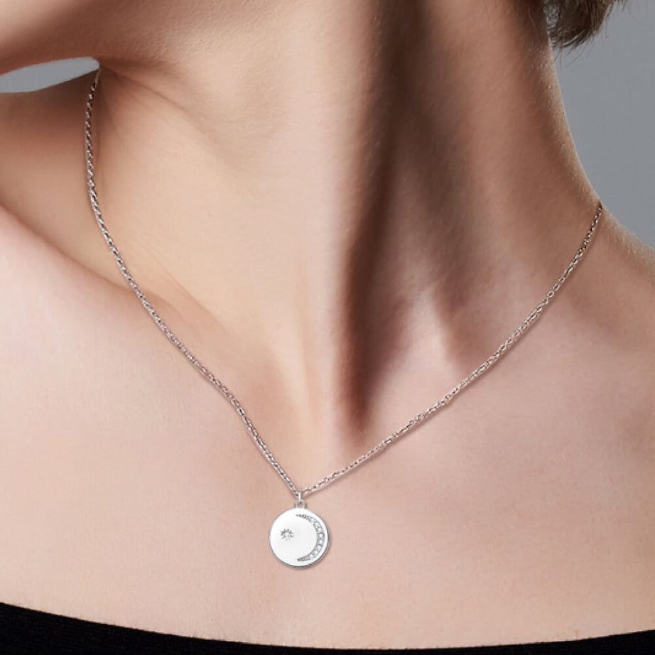 Moissanite Round Pendant Necklace