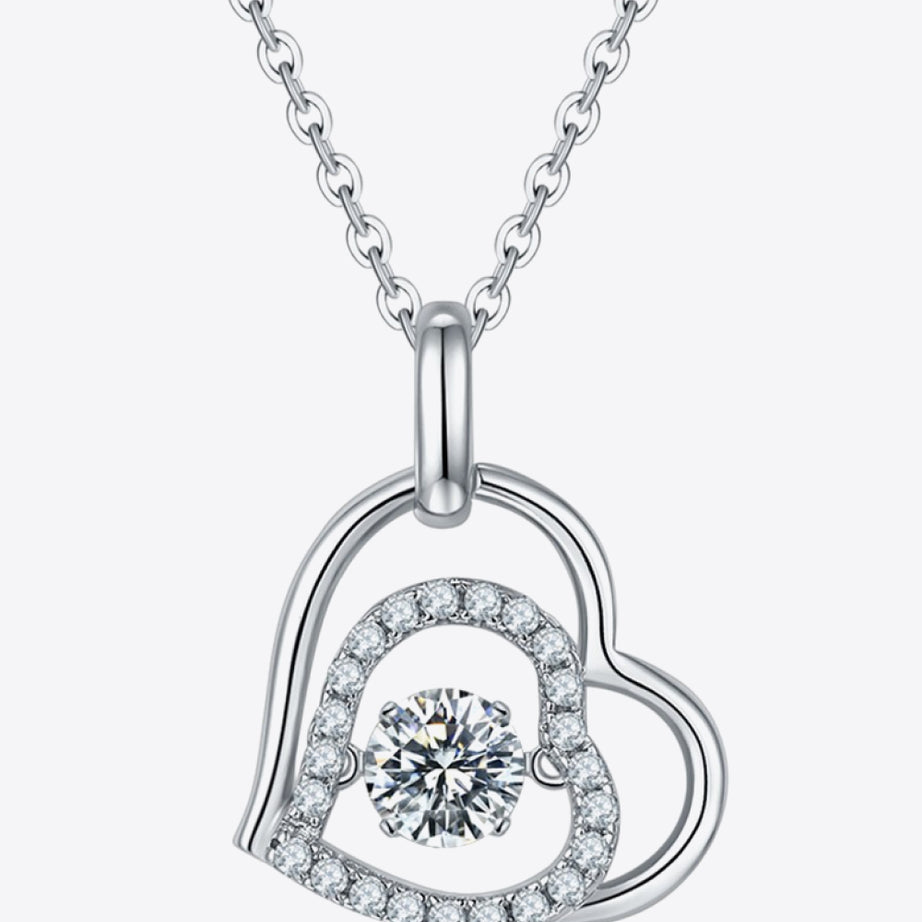 Moissanite Heart Pendant Necklace