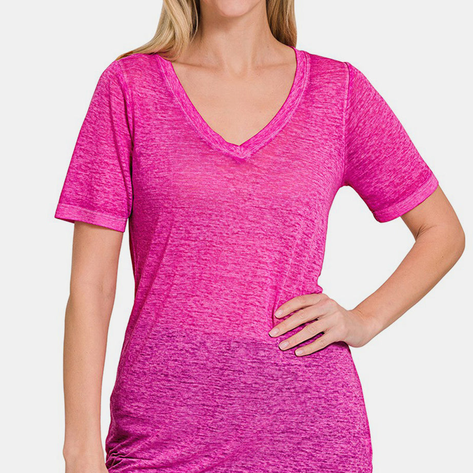 Zenana V-Neck Short Sleeve T-Shirt