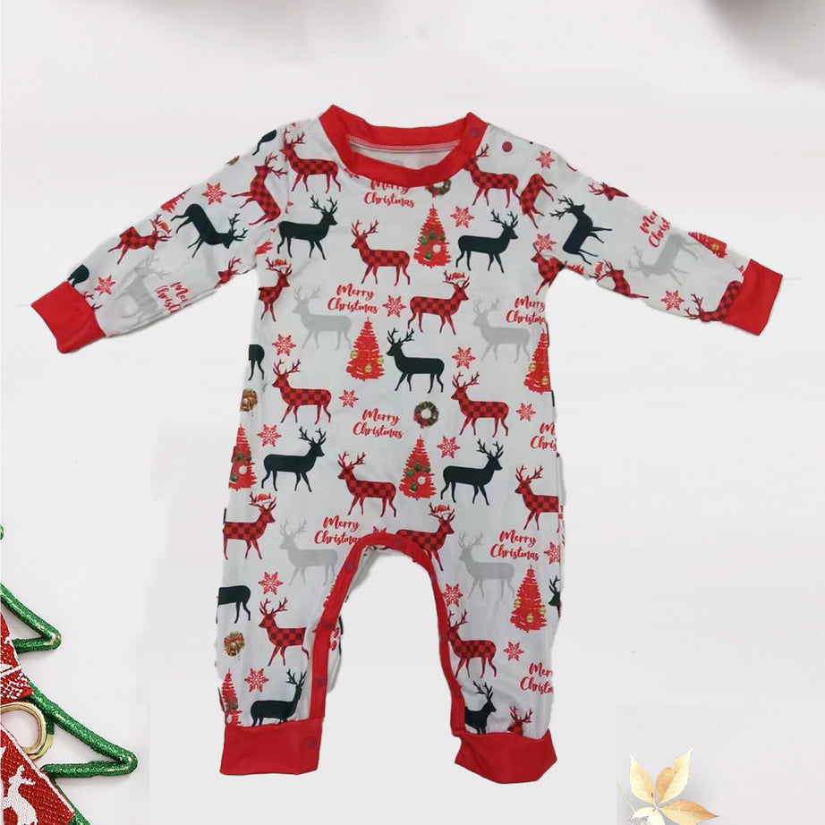 Reindeer Print Top and Pants Set