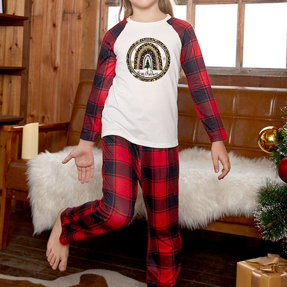 MERRY CHRISTMAS Graphic Top and Plaid Pants Set