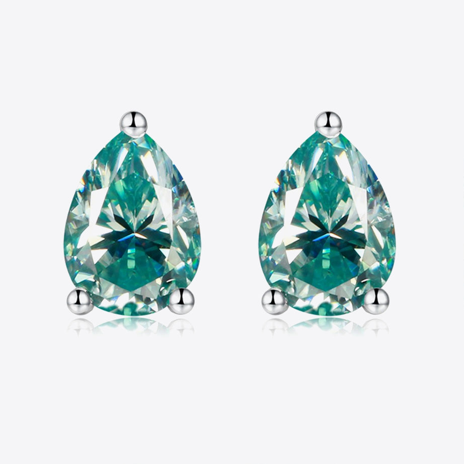 2 Carat Moissanite Teardrop Earrings