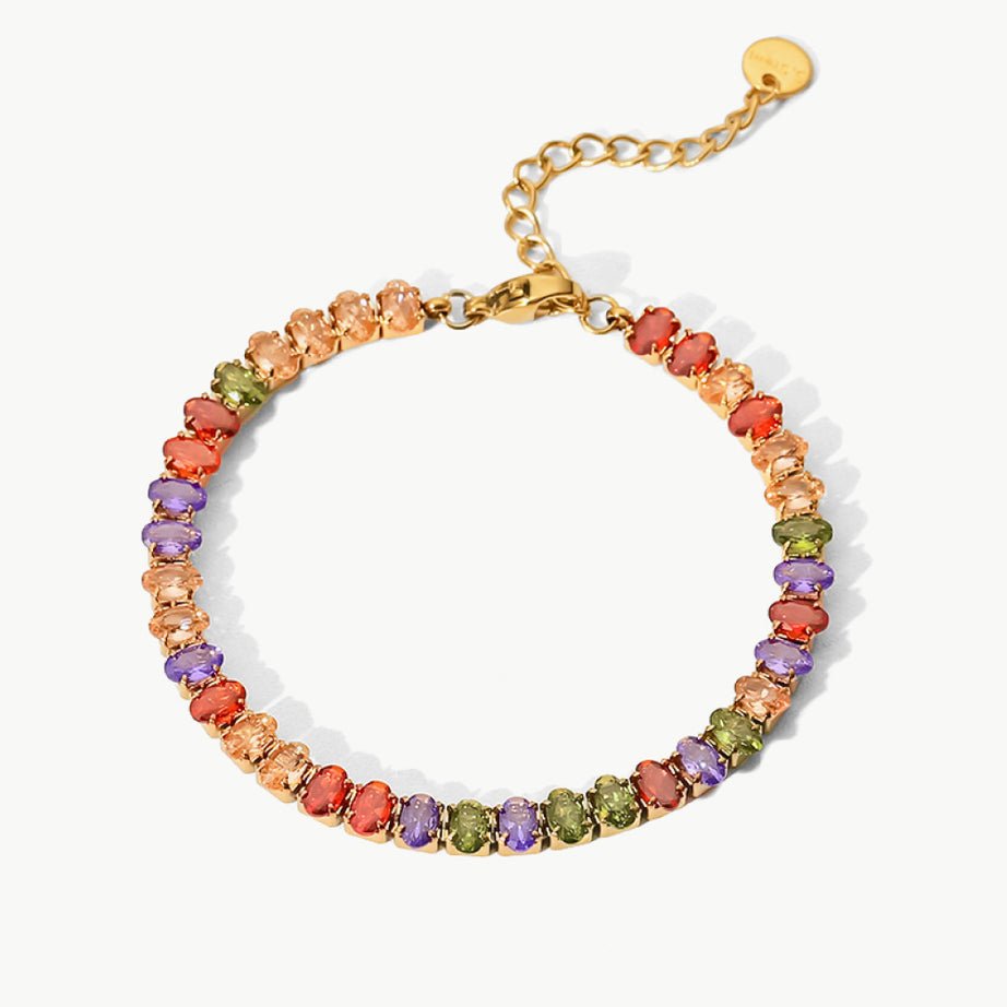 18K Gold Plated Multicolored Zircon Bracelet