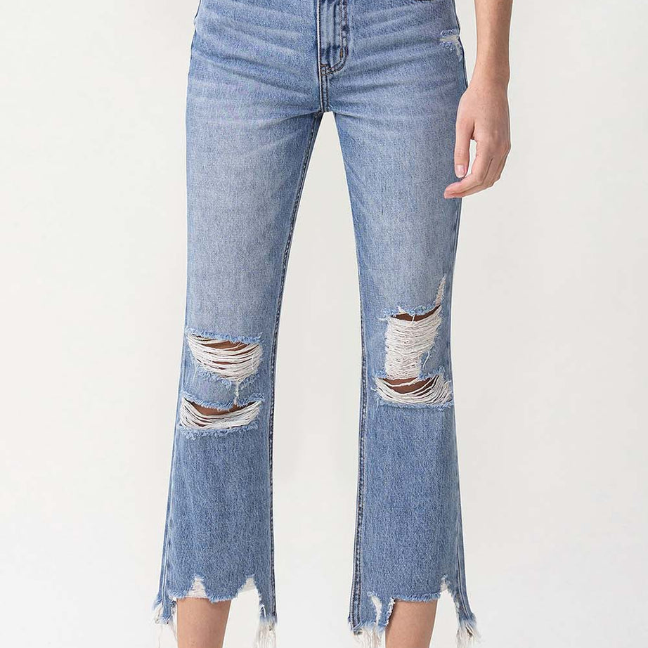 Lovervet High Rise Distressed Straight Jeans