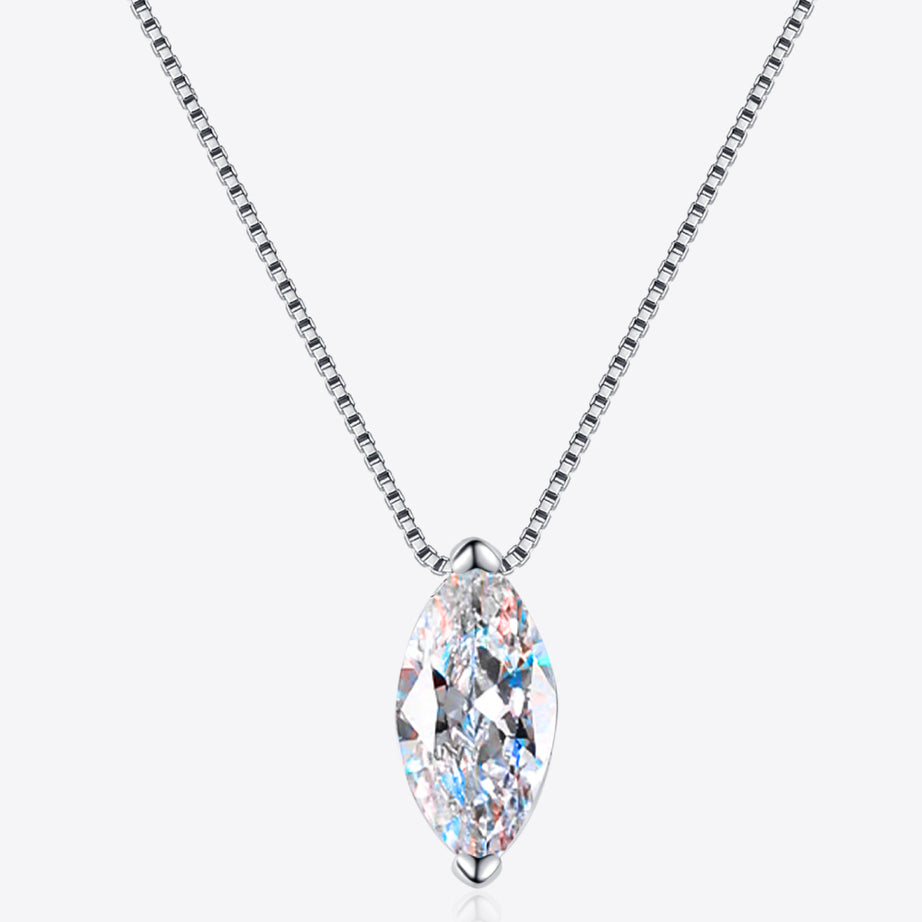 1 Carat Moissanite 925 Sterling Silver Necklace