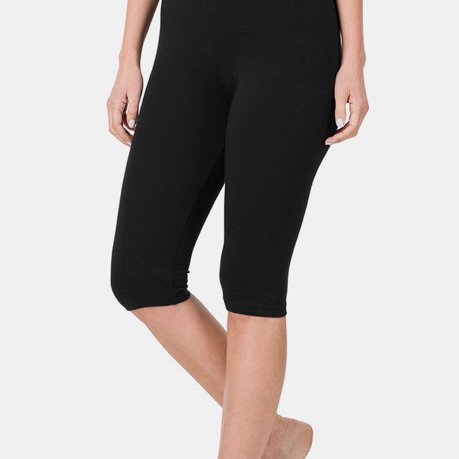 Zenana Full Size High Waist Capris