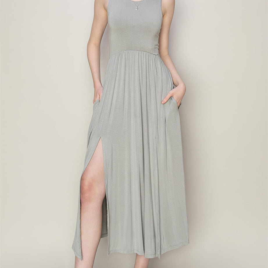 HYFVE Sleeveless Slit Midi Dress