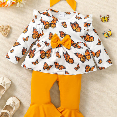 Butterfly Print Top and Pants Set