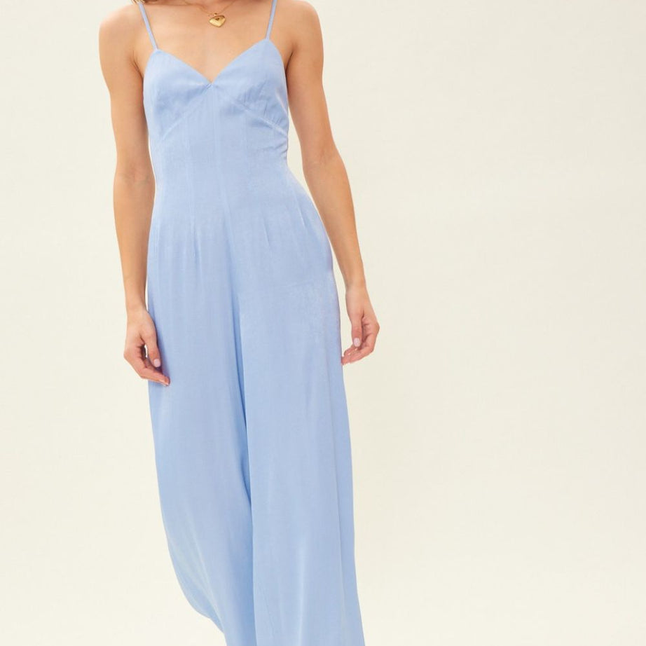 Idem Ditto Drawstring Back Sleeveless Wide Leg Jumpsuit