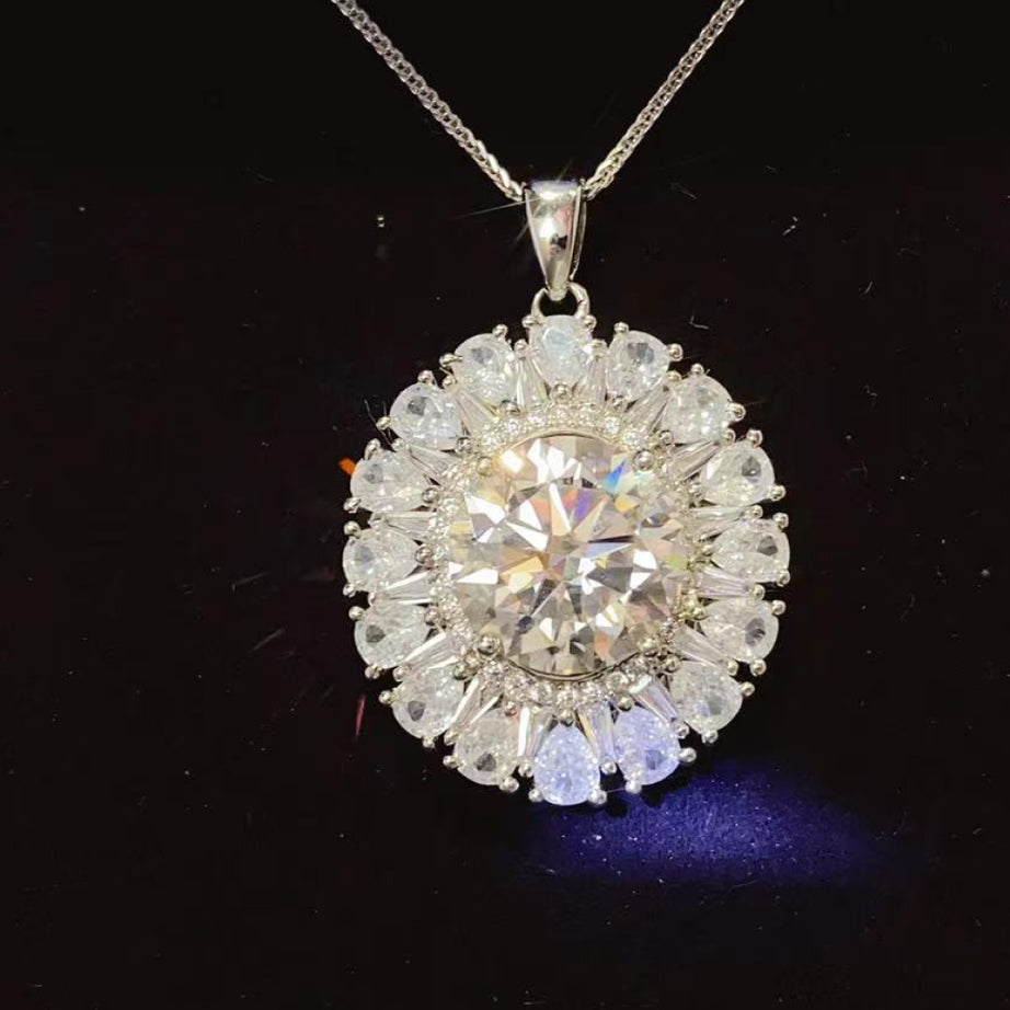 5 Carat Moissanite 925 Sterling Silver Necklace