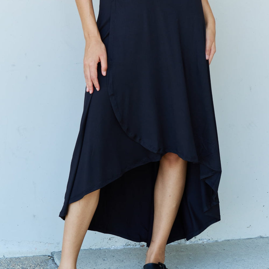 Ninexis First Choice High Waisted Flare Maxi Skirt in Black