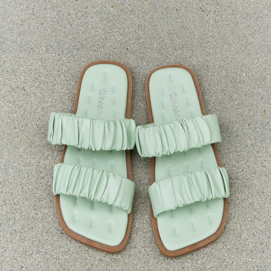 Weeboo Double Strap Scrunch Sandal in Gum Leaf