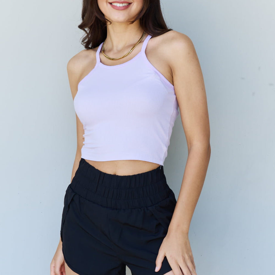 Ninexis Everyday Staple Soft Modal Short Strap Ribbed Tank Top in Lavender