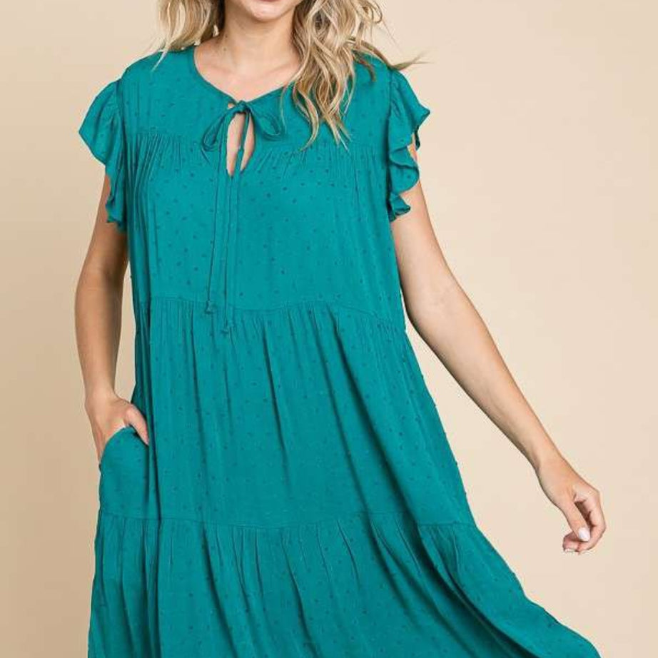 Culture Code Ruffle Cap Sleeve Tiered Dress