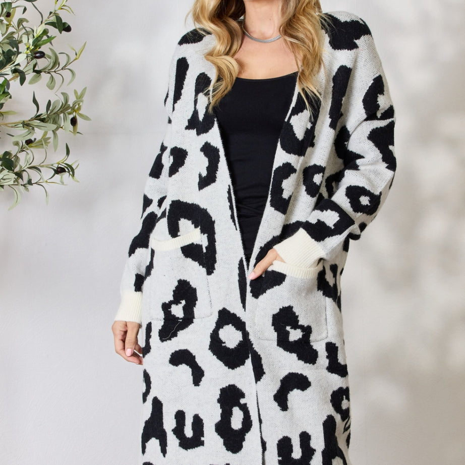 BiBi Leopard Open Front Cardigan