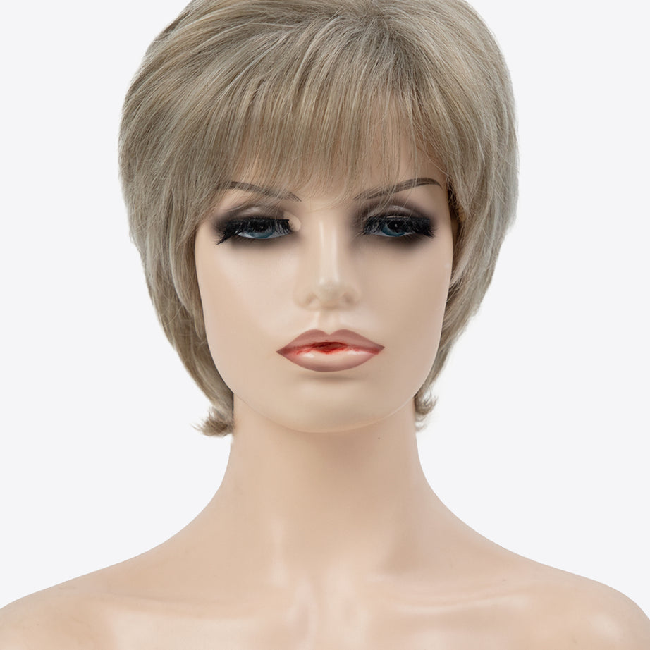 Full Machine Made Short Layered Wigs 4''