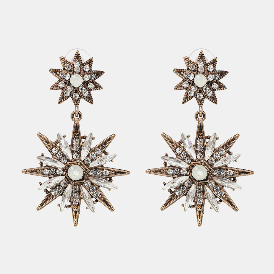 Zinc Alloy Star Shape Dangle Earrings