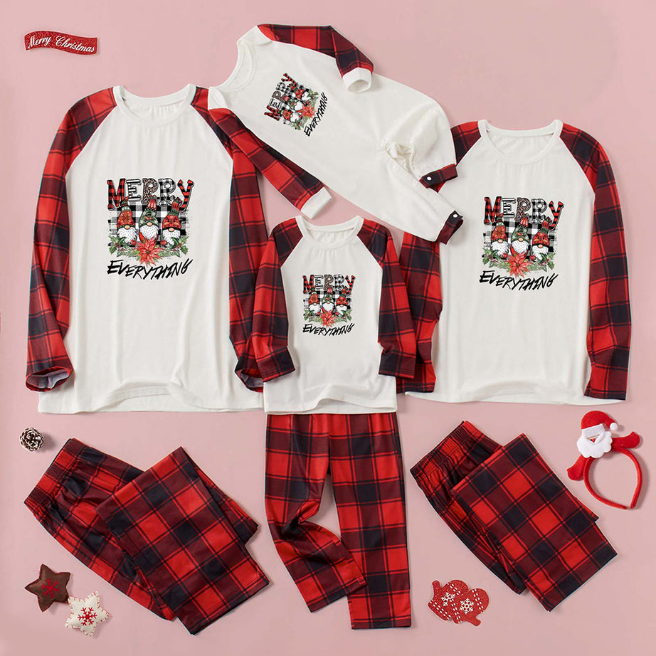 MERRY EVERYTHING Graphic Top and Plaid Pants Set