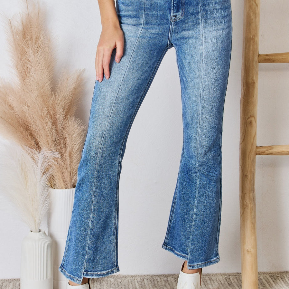 RISEN Full Size High Rise Ankle Flare Jeans