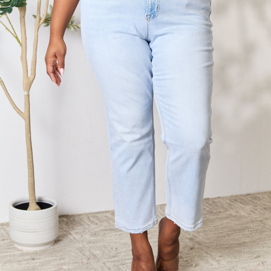 BAYEAS Full Size High Waist Straight Jeans