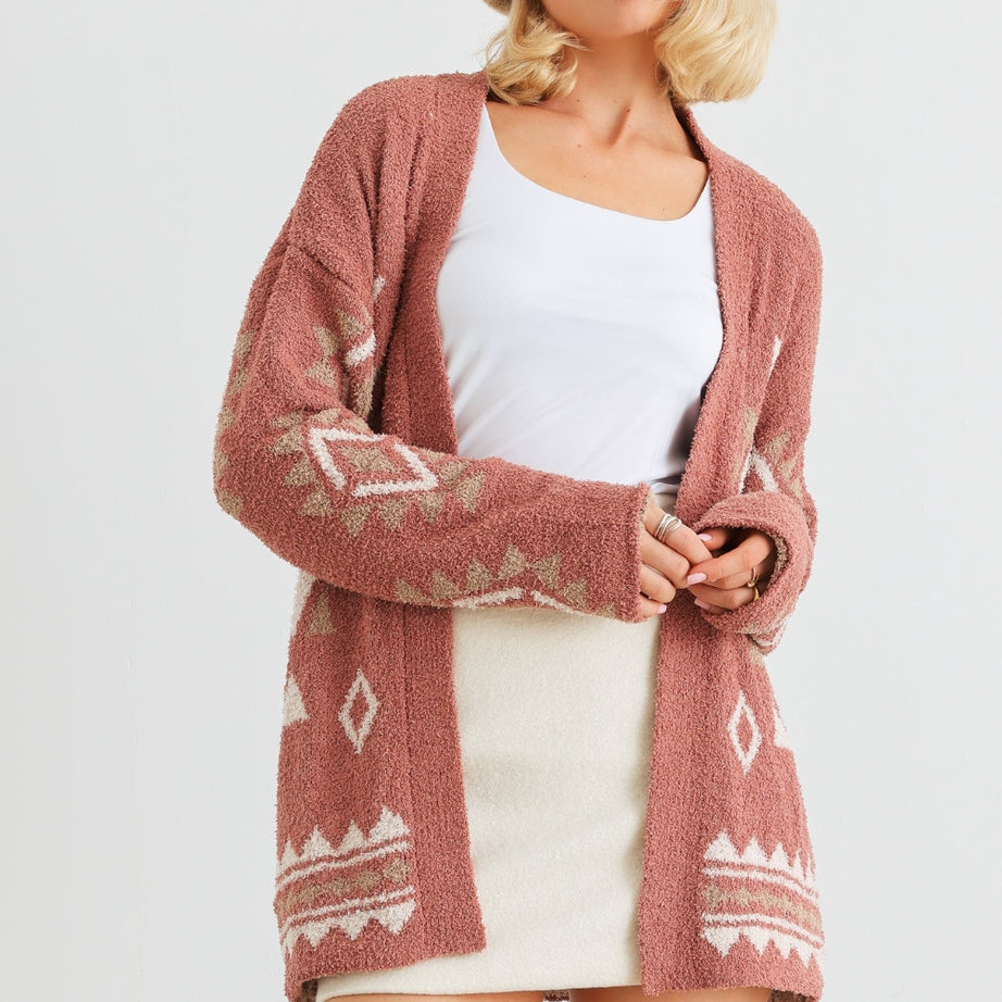 VERY J/Loveriche Open Front Long Sleeve Cardigan