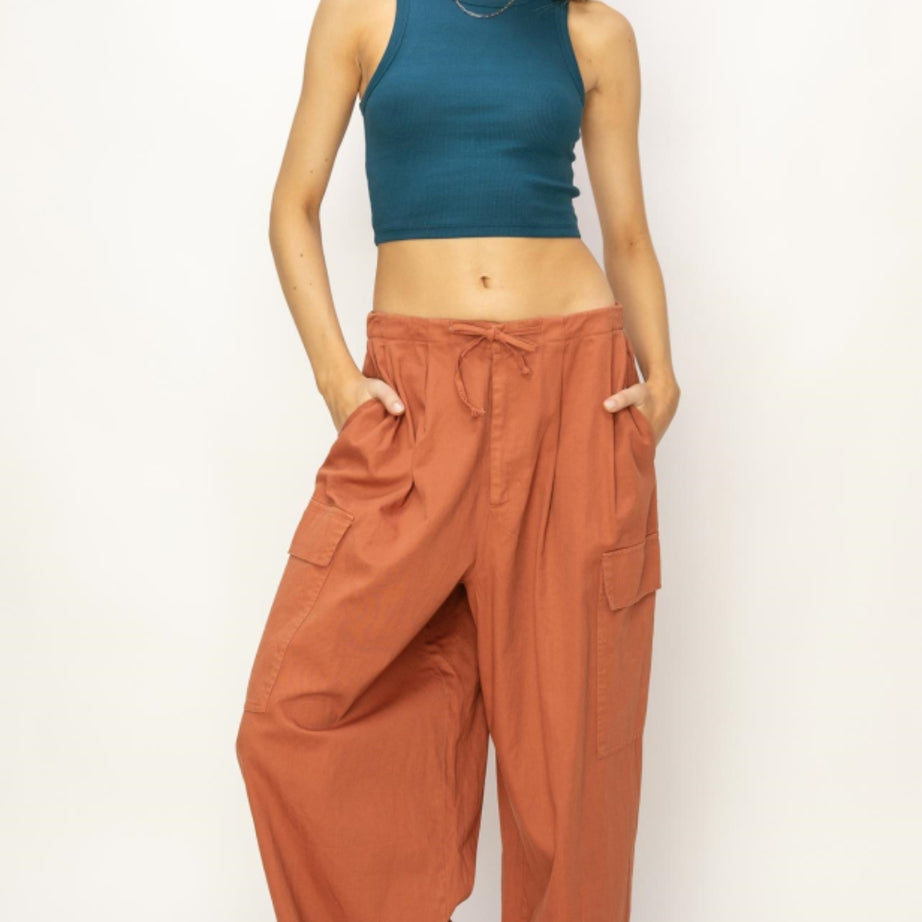 HYFVE Drawstring Cargo Wide Leg Pants