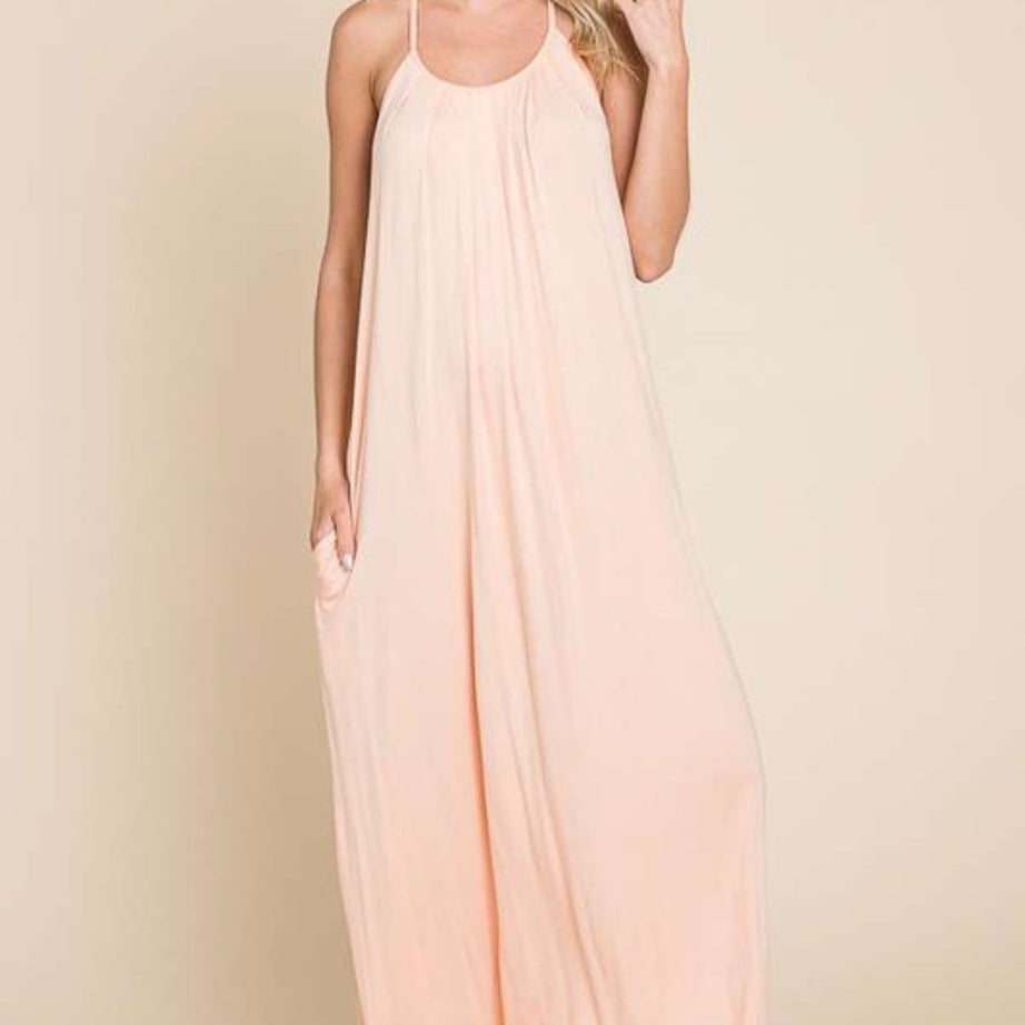 Culture Code Full Size Tie Back Maxi Cami Dress