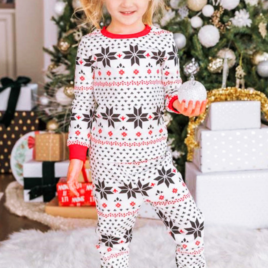 Snowflake Pattern Top and Pants Set