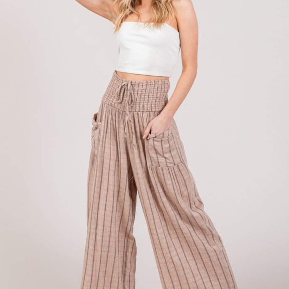 SAGE + FIG Cotton Gauze Wash Stripe Pants